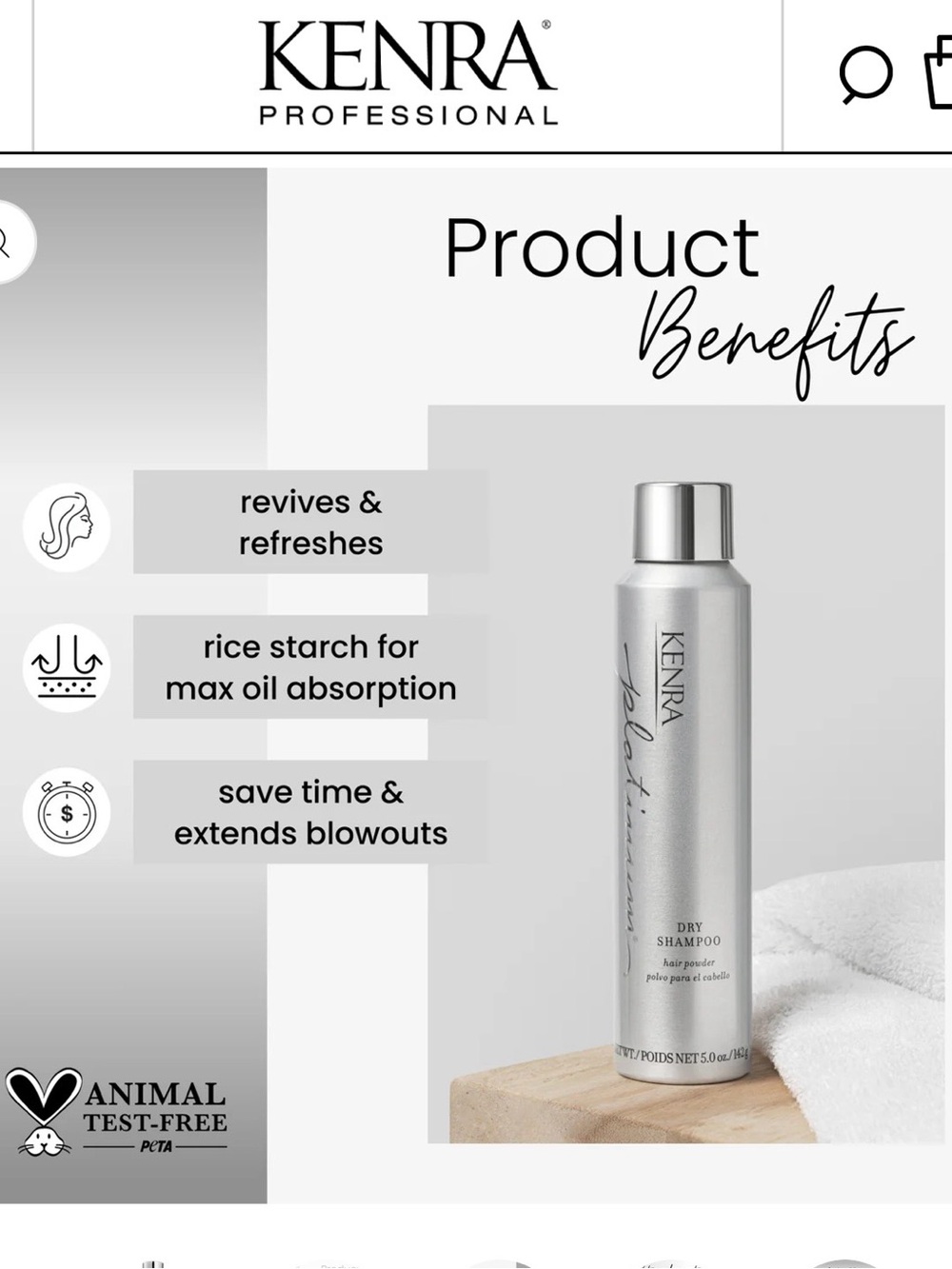 2 Kenra Platinum Dry Shampoos: 1 NEW; 1 90% full - Picture 3 of 4